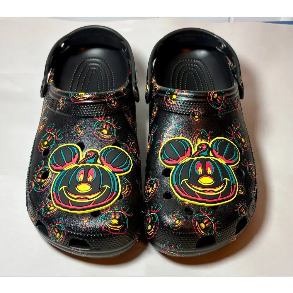 Disney Parks 2023 Halloween Mickey Mouse Pumpkin Adult Crocs Clogs Size M9 / W11